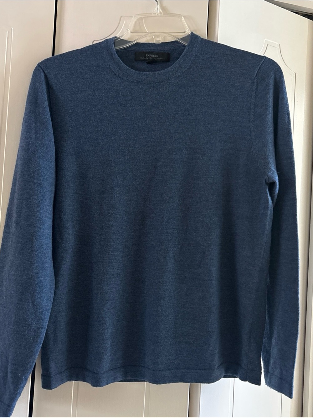 Express Merino Wool Men's Crewneck Sweater - Navy Blue